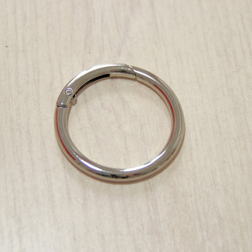 Карабин-кольцо для сумок, ⌀ 38мм, 5мм, никель