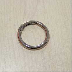 Карабин-кольцо для сумок, ⌀ 32мм, 5мм, тёмный никель