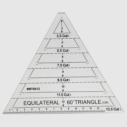 Линейка для пэчворка треугольник с углом 60°, 14х14х14см, LPT-60