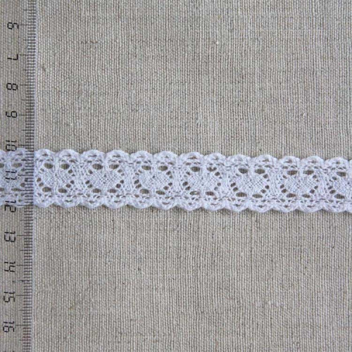 Кружево хлопковое, вязаное, KH-0023, 20мм, цвет белый