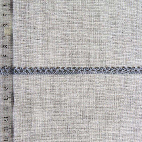 Кружево хлопковое, вязаное, KHC-0028, 8мм, цвет дымчато-серый