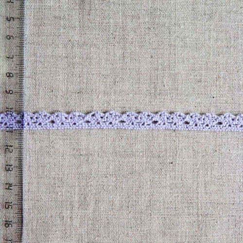 Кружево хлопковое, вязаное, KHC-0029, 10мм, цвет светло-сиреневый