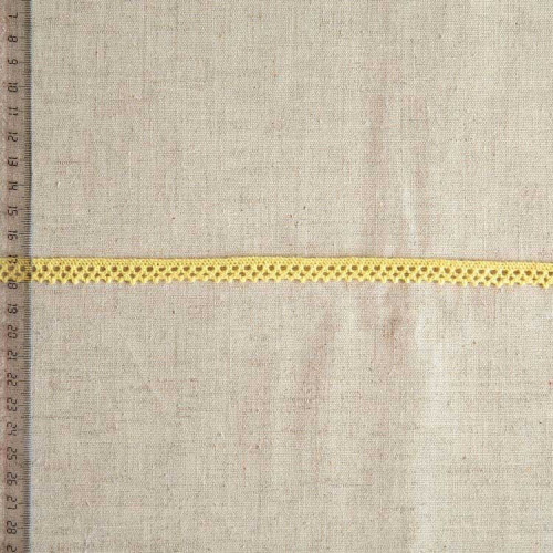 Кружево хлопковое, вязаное, KHC-0041 10мм, цвет бледно-желтый