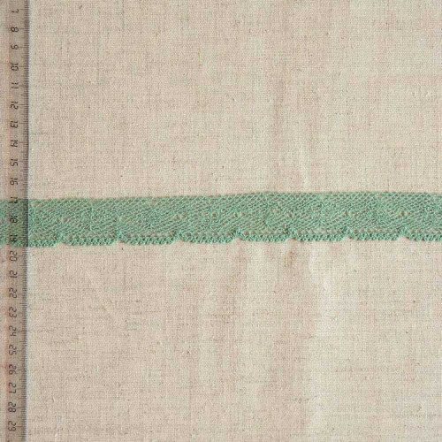 Кружево хлопковое, вязаное, KHC-0044, 25мм, цвет хвойный