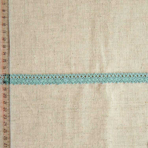 Кружево хлопковое, вязаное, KHC-0050, 15мм, цвет серо-бирюзовый