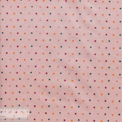 Ткань хлопок «Горошек розовый», DFS-00067