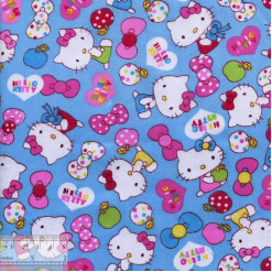 Ткань хлопок «Китти на голубом», DFS-00104, 80х50см
