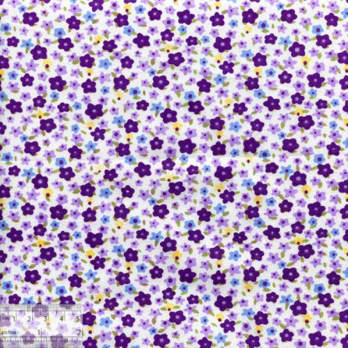 Ткань хлопок «Вербена фиолетовая», DFS-00124