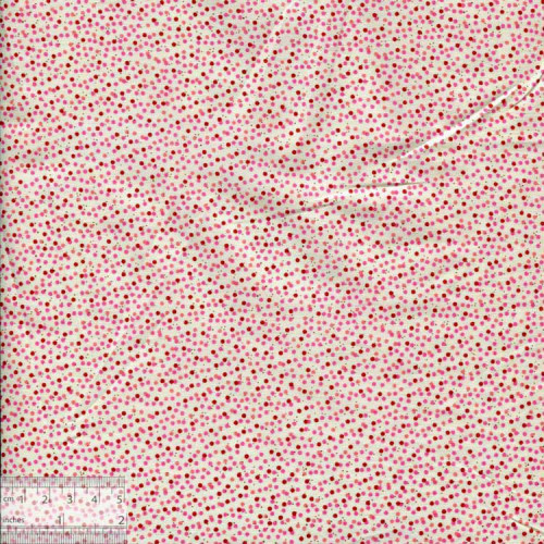 Ткань хлопок «Мелкий розово-бежевый горошек», JL-00018