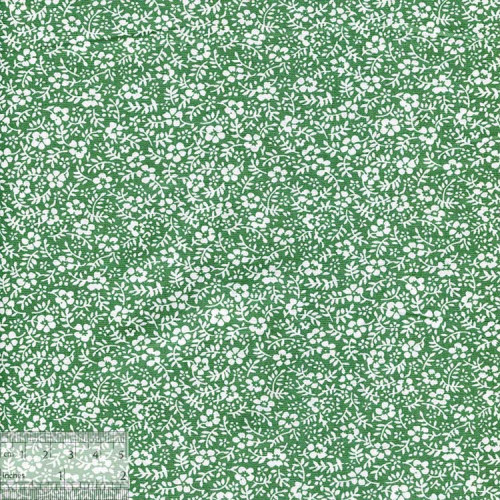 Ткань хлопок «Лапчатка на зелёном», JL-00035
