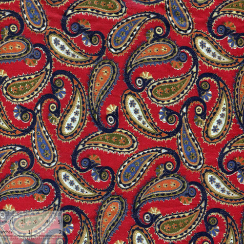 Ткань хлопок «Огурцы пейзули на красном», JL-00039, 75х50см