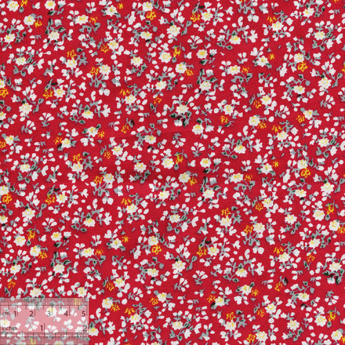 Ткань хлопок «Резеда красная», JL-00062, 75х50см