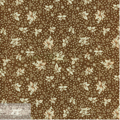 Ткань хлопок «Листики на коричневом», JL-00068, 75х50см