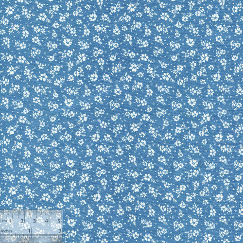 Ткань хлопок «Незабудки на синем», JL-00070, 75х50см
