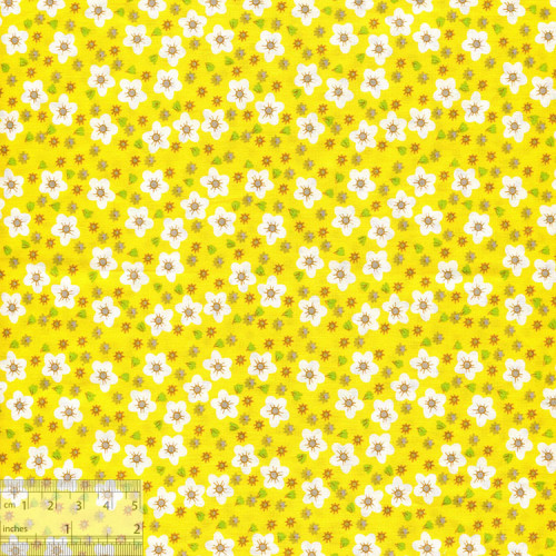 Ткань хлопок «Яблоневый цвет жёлтый», 75х50см, JL-00080