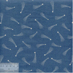 Ткань хлопок «Кометы на синем», 75х50см, JL-00086