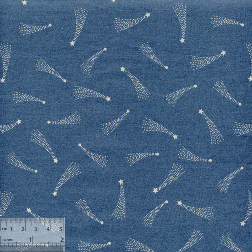 Ткань хлопок «Кометы на синем», 75х50см, JL-00086