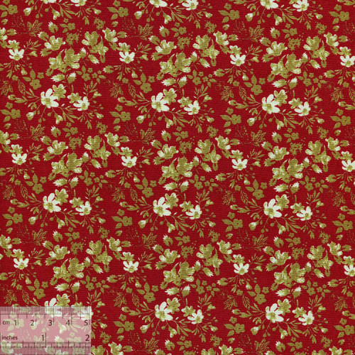 Ткань хлопок «Ботаника красный», 75х50см, JL-00101