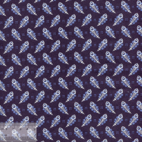 Ткань хлопок «Пёрышки на тёмно-синем», 75х50см, JL-00105