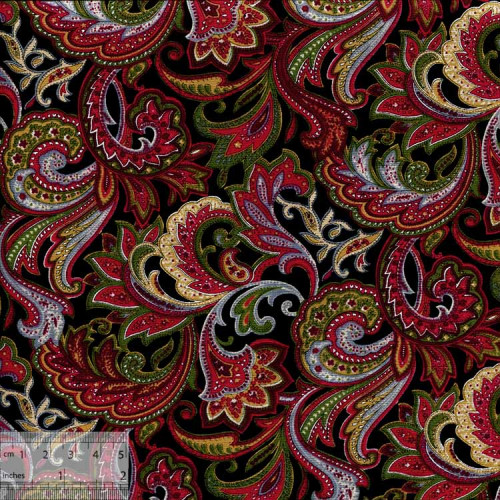 Ткань хлопок «Восточный базар красный», ZT-00023