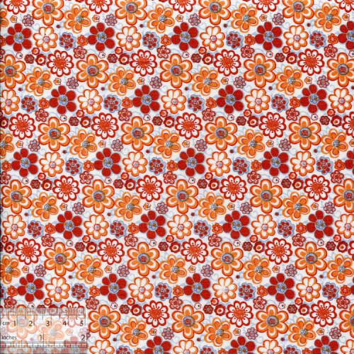 Ткань хлопок «Бальзамин оранжевый», ZT-00064