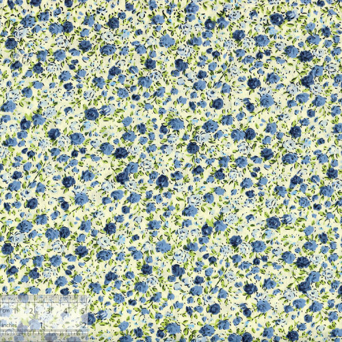 Ткань хлопок «Миниатюрные голубые розочки», ZT-00128, 75х50см