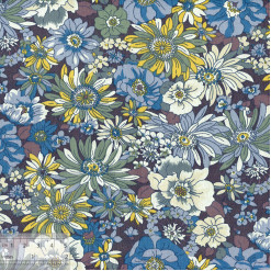 Ткань хлопок «Хризантемы голубой», 75х50см, ZT-00210